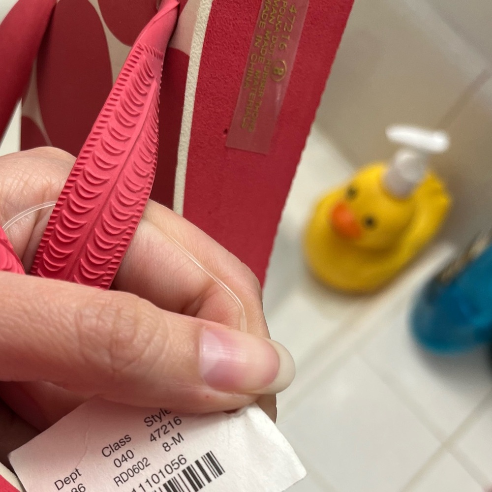 J.Crew Red Polka Dot Flip Flops - Picture 7 of 7